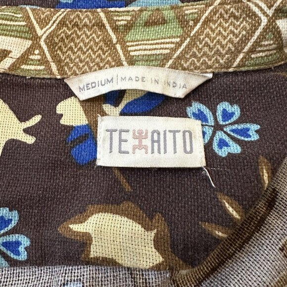 2/$30 Texaito Hawaiian Button Down Shirt Mens M 100% Cotton Surfer Beach Casual - Picture 16 of 16